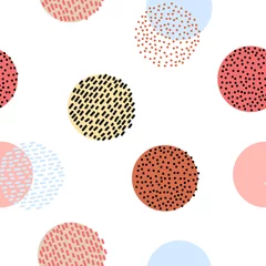 Wallpaper murals Scandinavian style Seamless stylized colorful graphic pattern. Scandinavian fun ornament. Cute colorful design with dots and lines.