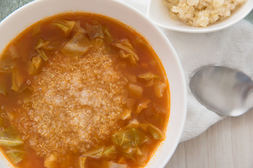 キヌアの入ったミネストローネ