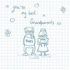 Happy Grandparents Day Greeting Card Banner Vector Illustration