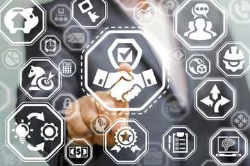 Trust Teamwork Business Partnership Insurance concept. Start Up Success Safety Project Corporate...