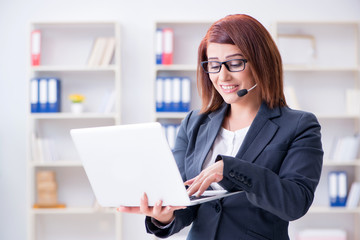 Call center operator working with clients