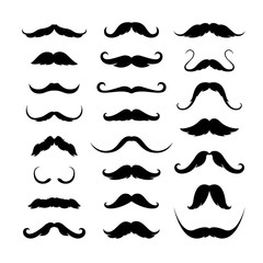 Mustaches icons set. Vector illustration EPS 10