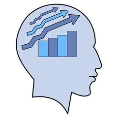 Potential idea human man head graph brain concept