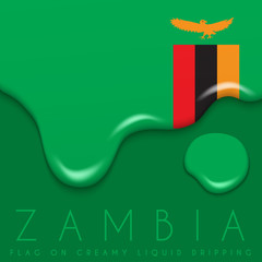 National Flag on Creamy Liquid Dripping : Vector illustration
