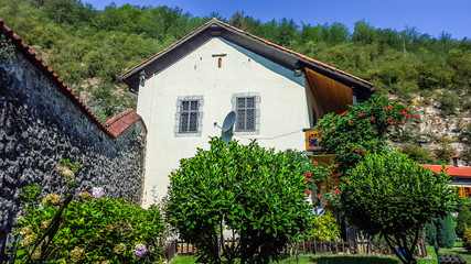 Fototapeta na wymiar The territory of the monastery complex Moracha. Kolasin, Montenegro