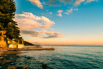 Fototapeta na wymiar Sunset at the sea, Trieste