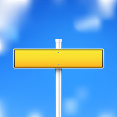 Vector road sign on blue sky background