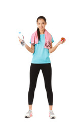 Naklejka premium Healthy fitness woman isolated