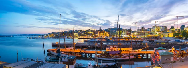 Fotobehang Port of Oslo city in Norway © orpheus26