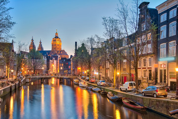 Fototapeta na wymiar Cityscape of Amsterdam city in Netherlands