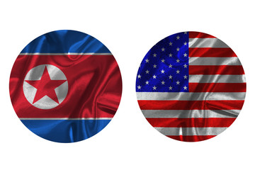 USA VS North korea psychology 3rd war 3D illustration symbol