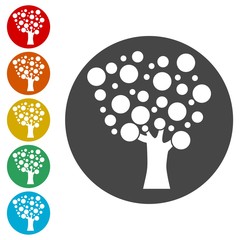 Tree simple icons set - Illustration 