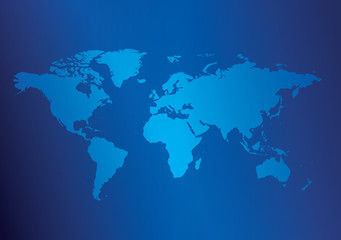 Fototapeta na wymiar dark blue background with light blue map of the world - vector illustration