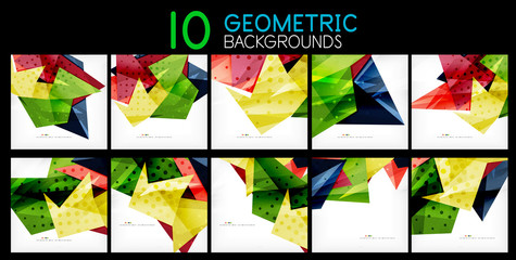 Collection of geometric modern abstract backgrounds