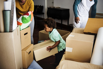 Black family moving in to their new house