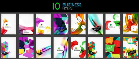 Collection of business annual report covers and flyers designs
