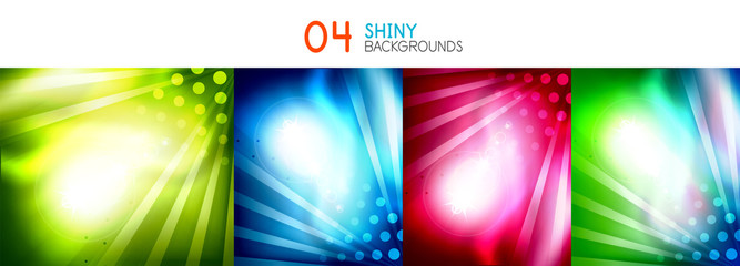 Set of vector shiny abstract backgrounds