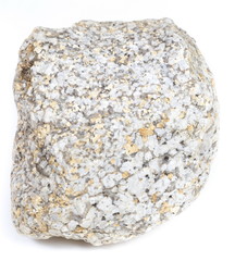 Single natural stone on white background