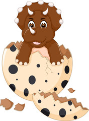 baby diosour hatch cartoon with smiling