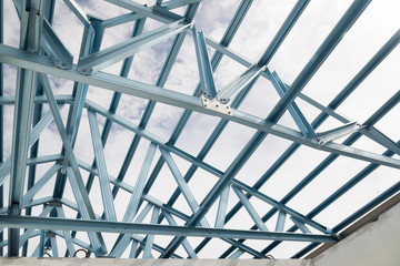 Structure of steel roof frame.