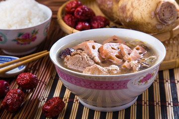Chinese traditional lotus root soup