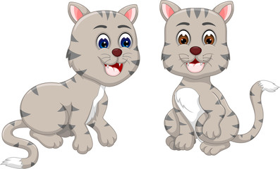 adorable baby cat cartoon with smiling