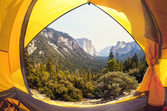 Camping At Yosemite National Park, California, USA