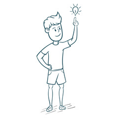 people young man think idea illustration sketch