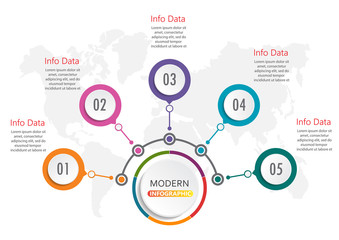 Abstract infographics number options template. Vector illustration. Can be used for workflow layout, diagram, business step options, banner, web design. Business data visualization. Process chart.