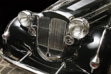 Fototapeta na wymiar ancient luxury black car