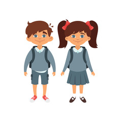 boy and girl in school uniform