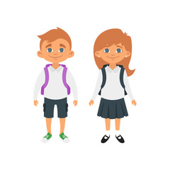 boy and girl in school uniform