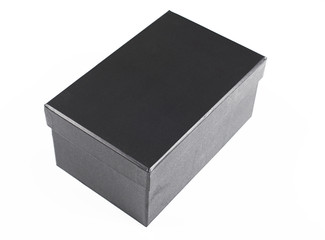Top view of black box on white background. Isolated.