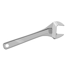 Isolated crescent wrench on transparent background
