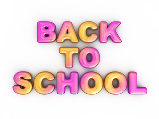 Back to School 3d render illustration