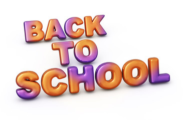 Back to School 3d render illustration