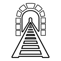 Railway tunnel icon , outline style