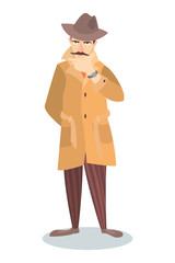 Detective in thoughts.