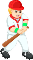 people playing baseball with laughing cartoon