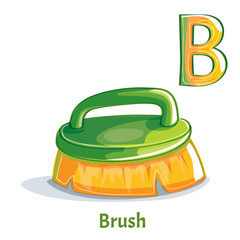 Vector alphabet letter B. Brush