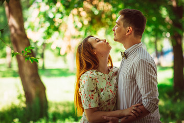 Fototapeta premium Beautiful couple on a natural background