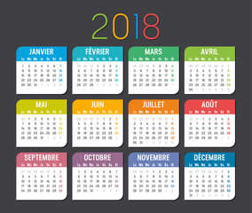 Calendrier Agenda 2018