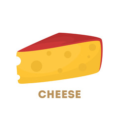 Isolated cheese piece.