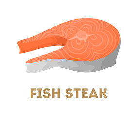 Isolated fish steak.