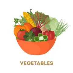 Isolated bowl of vegetables.