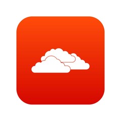 Clouds icon digital red