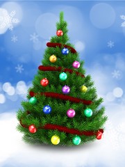 3d green Christmas tree