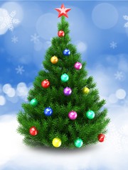 3d green Christmas tree