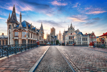 Ghent, Belgium at day, Gent old town