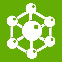 Chemical and physical molecules icon green